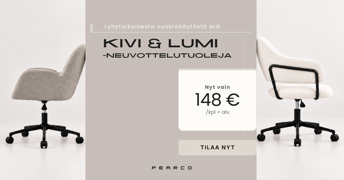 Erä tyylikkäitä neuvottelutuoleja nyt 148 € + alv / kpl
